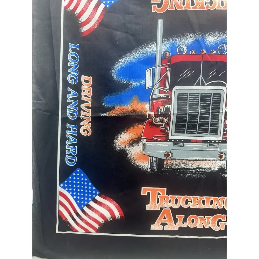 2-Vintage Driving Long & Hard Trucking Along Semi American & US Flag‎ Bandana